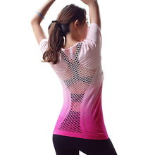 Load image into Gallery viewer, Fitness T-shirt Polyester and Cotton Women